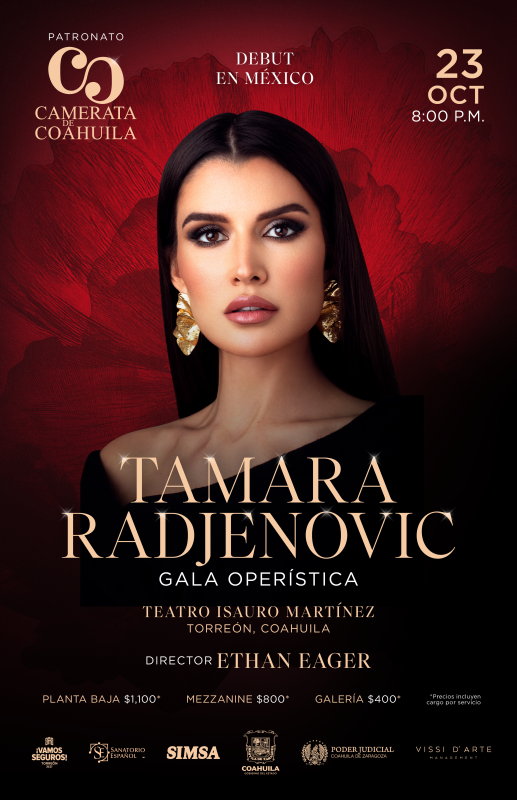 Tamara Radjenović with Camerata de Coahuila Opera Gala Concert Teatro Isauro Martínez, Torreón, Mexico